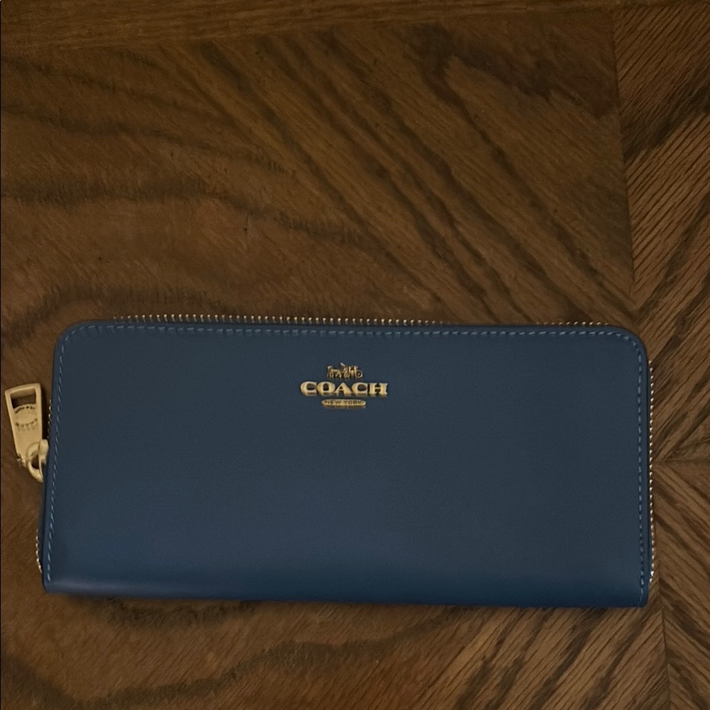 Coach Blue Leather Wallet